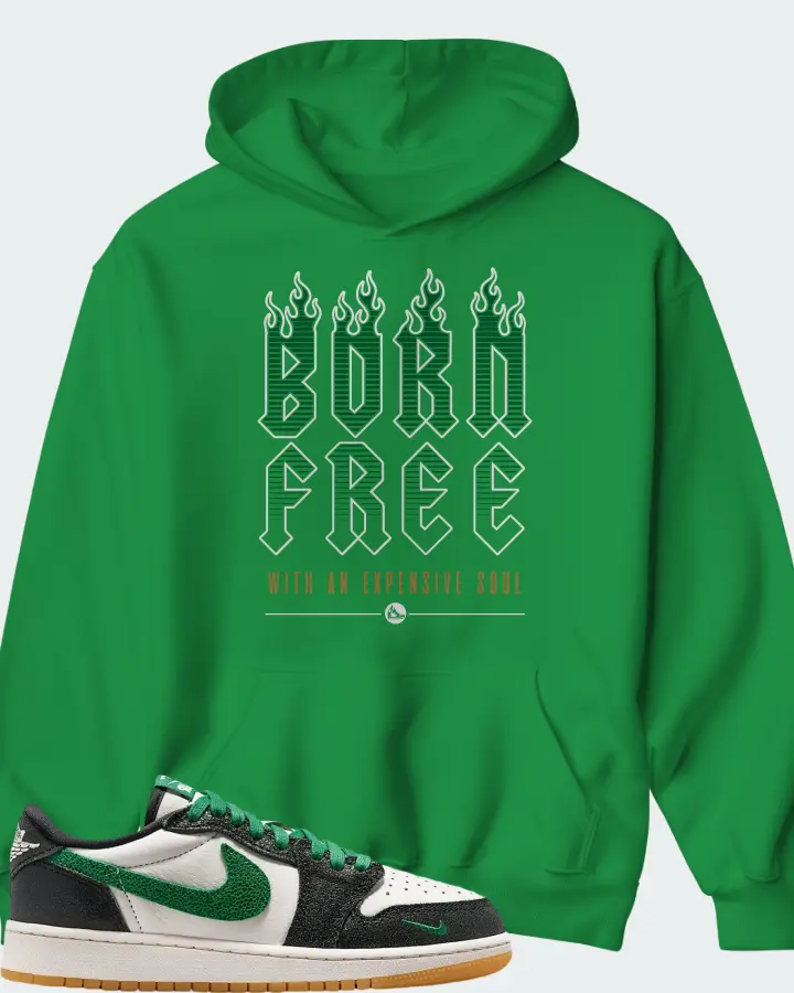 Air Jordan 1 Retro Low OG GS Phantom Pine Green Matching Hoodie