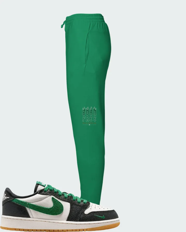 Air Jordan 1 Retro Low OG GS Phantom Pine Green Matching Joggers