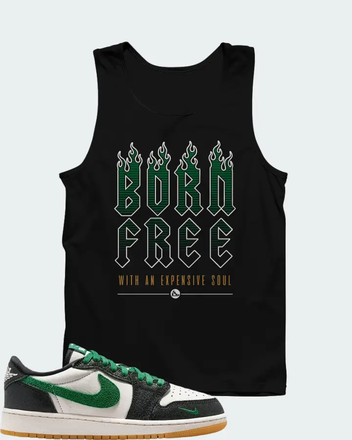 Air Jordan 1 Retro Low OG GS Phantom Pine Green Matching Tank Top