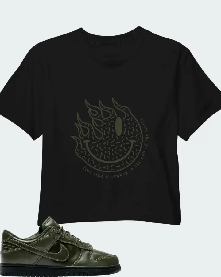 Nike Dunk Low Retro Premium QS Army Olive Matching Crop Top