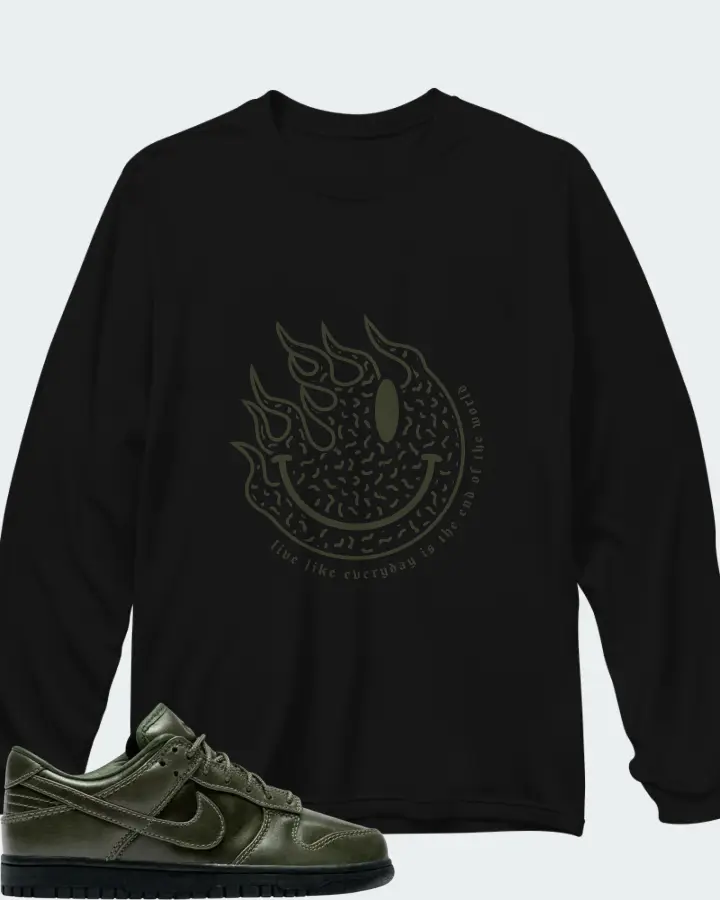 Nike Dunk Low Retro Premium QS Army Olive Matching Long Sleeve T-Shirt