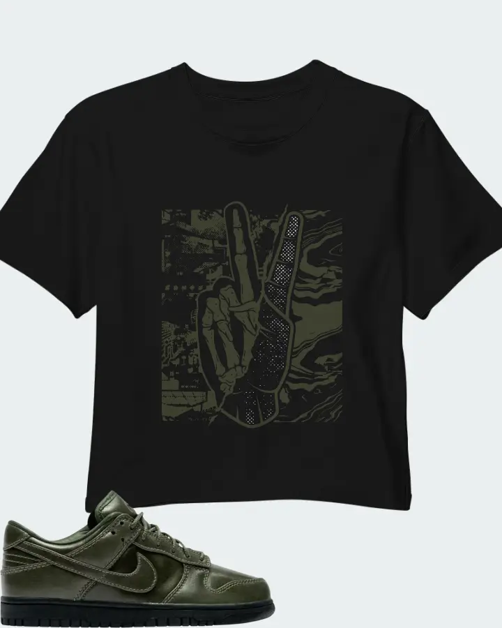 Nike Dunk Low Retro Premium QS Army Olive Matching Crop Top