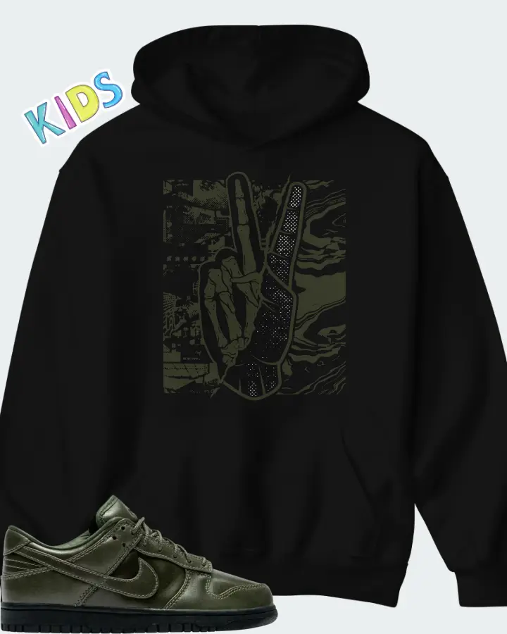 Nike Dunk Low Retro Premium QS Army Olive Matching Kid's Hoodie