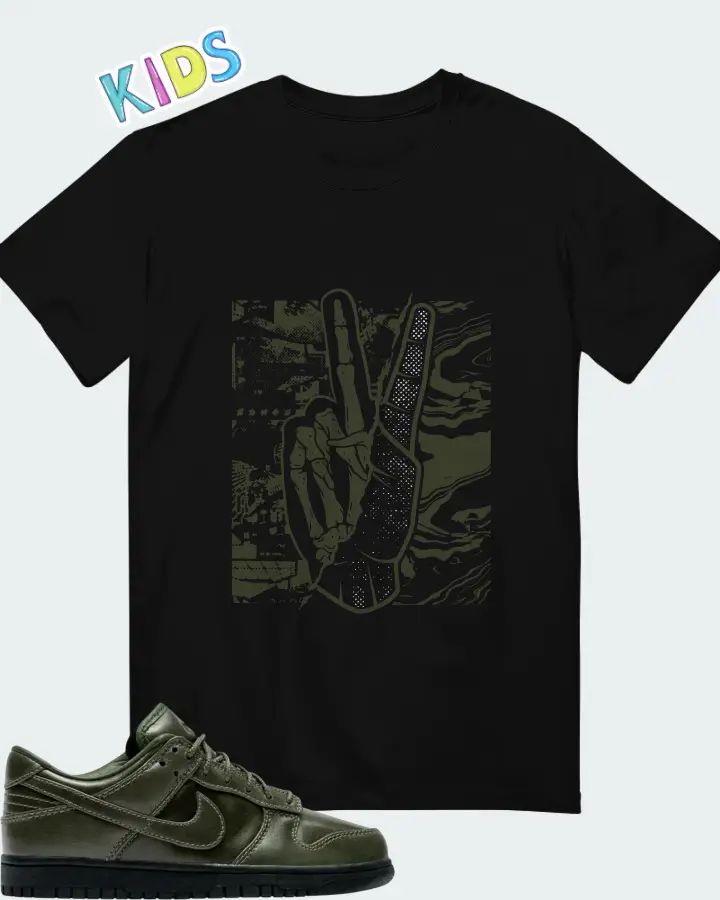 Nike Dunk Low Retro Premium QS Army Olive Matching Kid's T-Shirt