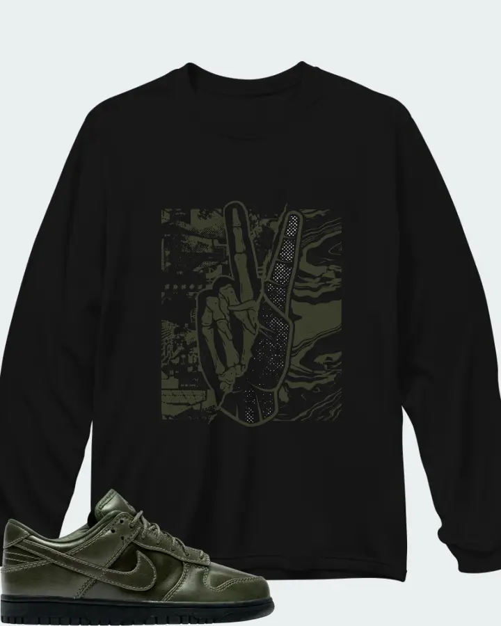Nike Dunk Low Retro Premium QS Army Olive Matching Long Sleeve T-Shirt