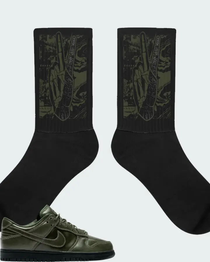 Nike Dunk Low Retro Premium QS Army Olive Matching Socks