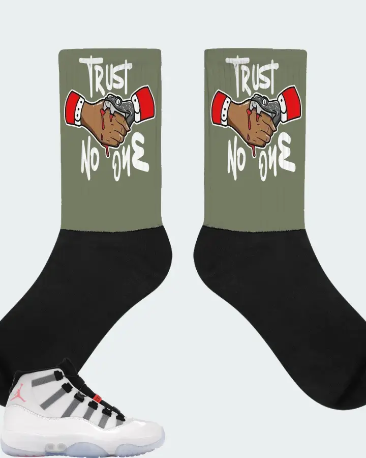 Jordan 11 Adapt Sneaker Matching Olive Socks - Trust No One