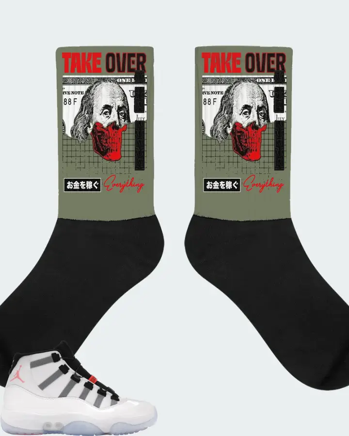 Jordan 11 Adapt Sneaker Matching Olive Socks - Take Over
