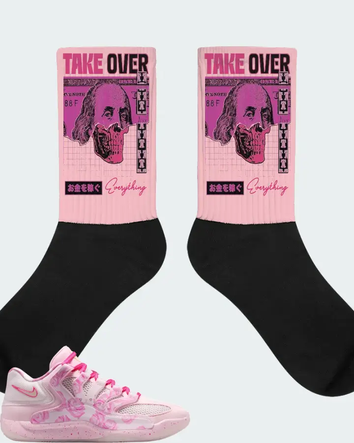 Nike KD 18 Aunt Pearl Sneaker Matching Pink Socks - Take Over