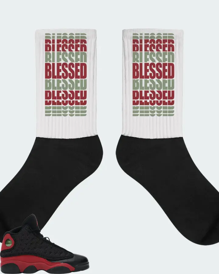Jordan 13 Retro Sneaker Matching White Socks - BLESSED Many Times