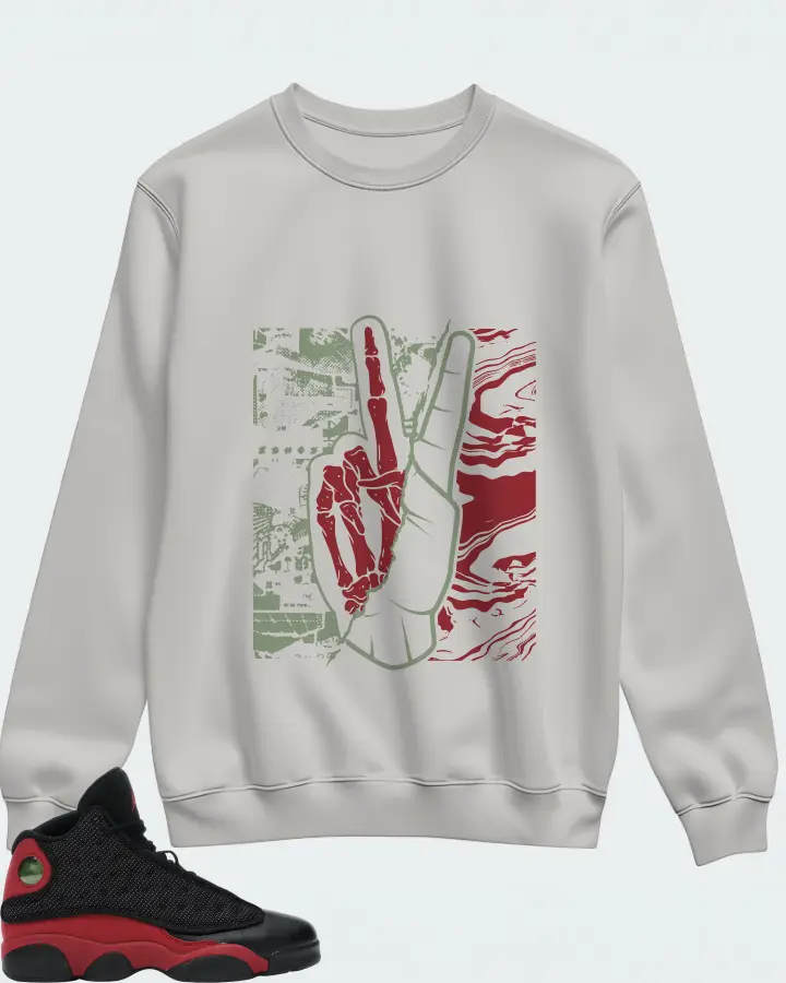 Jordan 13 Retro Sneaker Matching Grey Sweatshirt - Peace of mind