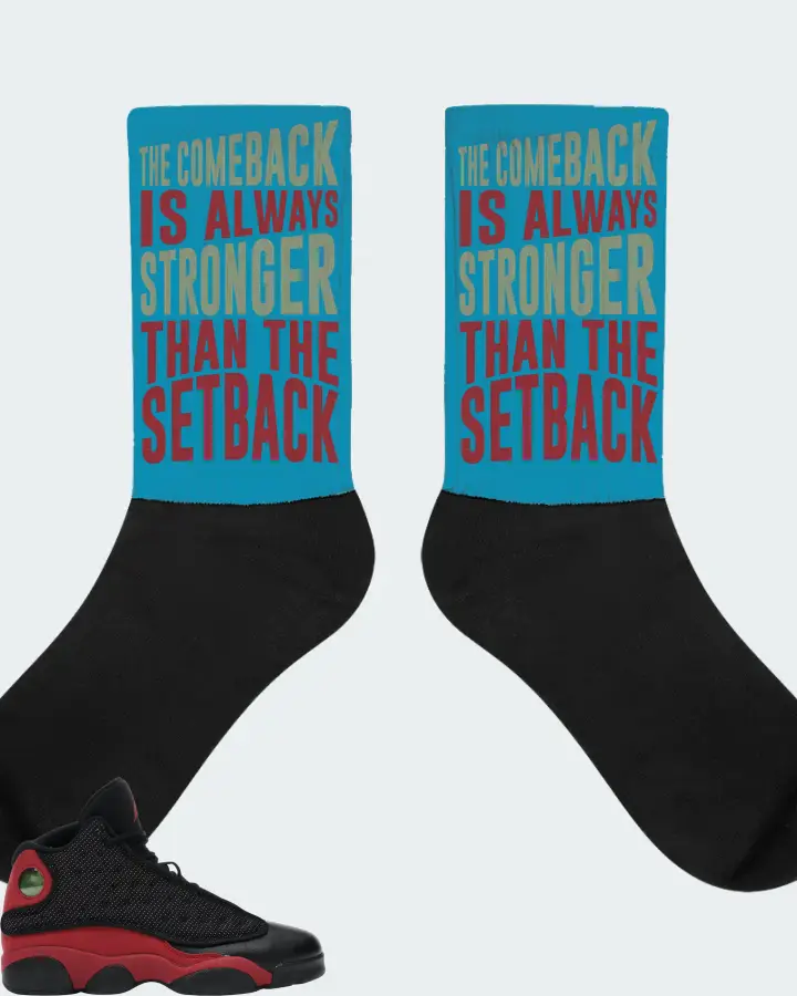 Jordan 13 Retro Sneaker Matching Aqua Socks - The Comeback