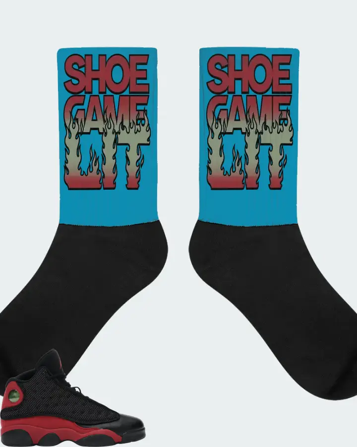 Jordan 13 Retro Sneaker Matching Aqua Socks - Shoe Game Lit Refreshed