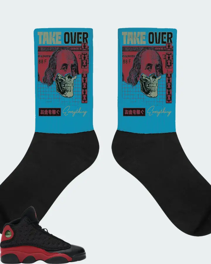 Jordan 13 Retro Sneaker Matching Aqua Socks - Take Over