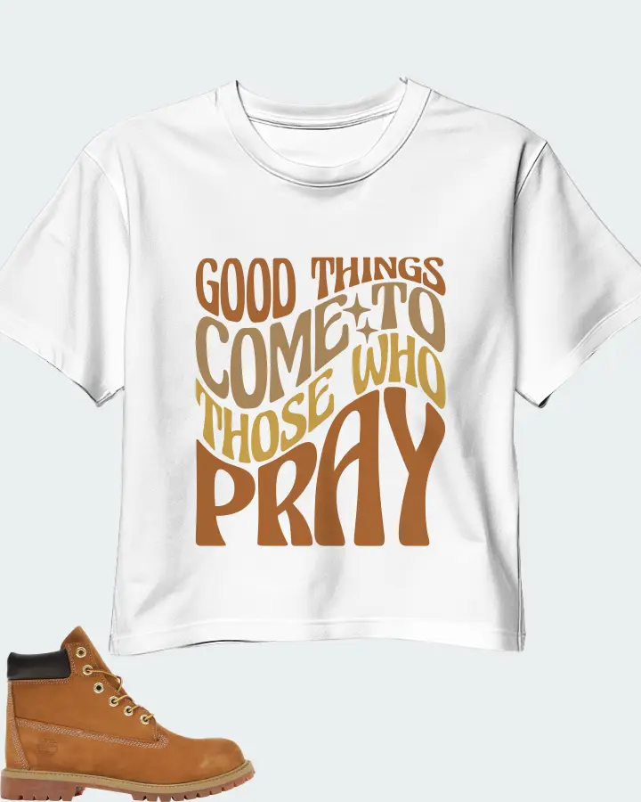 Timberland 6" Boot Sneaker Matching White Crop Top - Good Things Come To Those Who Pray