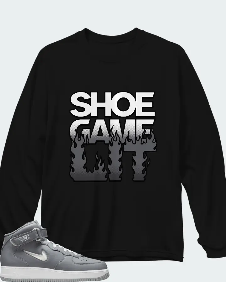 Nike Air Force 1 Mid QS Jewel NYC Cool Grey Matching Long Sleeve T-Shirt