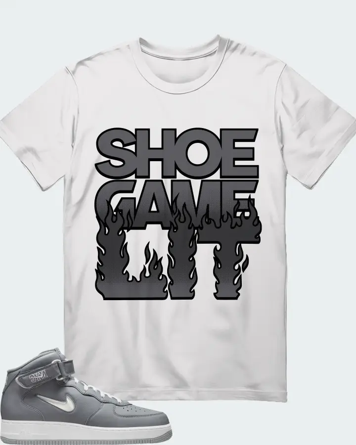 Nike Air Force 1 Mid QS Jewel NYC Cool Grey Matching T-Shirt