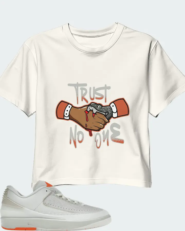 Jordan 2 Retro Low Sneaker Matching Ecru White Crop Top - Trust No One