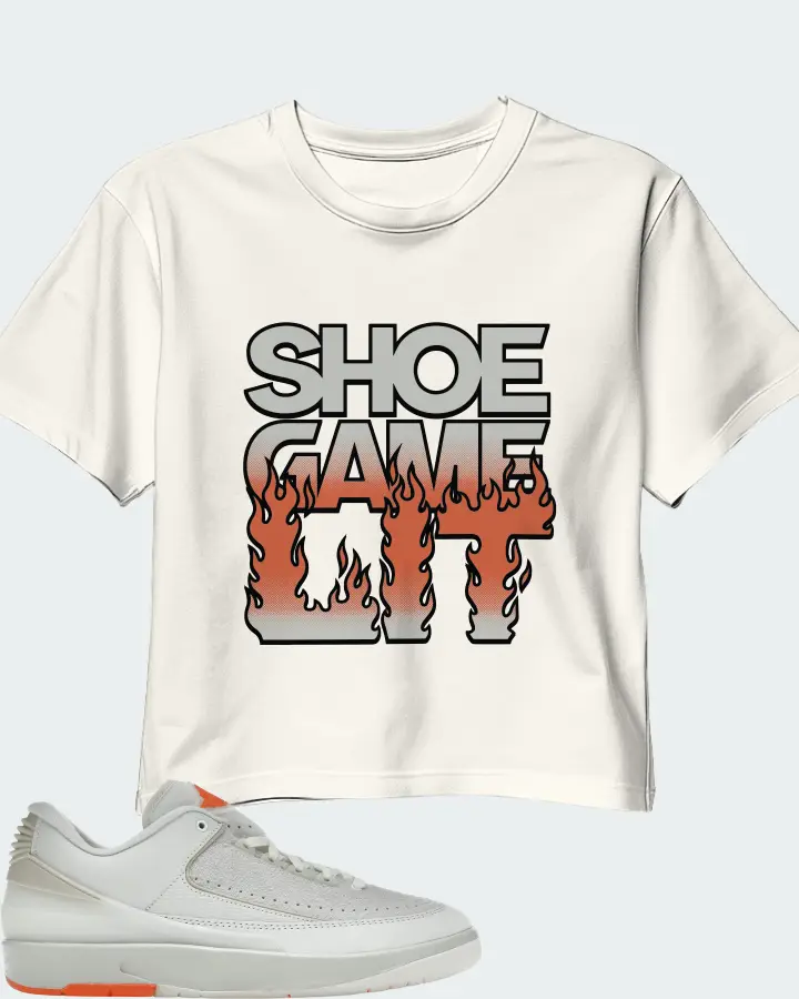 Jordan 2 Retro Low Sneaker Matching Ecru White Crop Top - Shoe Game Lit Refreshed