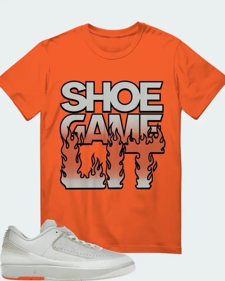 Jordan 2 Retro Low Sneaker Matching Orange T-Shirt - Shoe Game Lit Refreshed