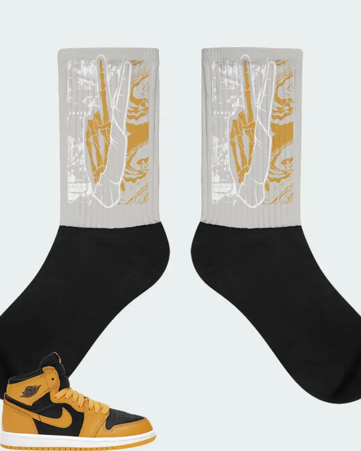 Jordan 1 Retro High OG Sneaker Matching Grey Socks - Peace of mind