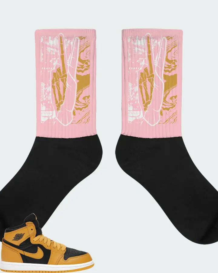 Jordan 1 Retro High OG Sneaker Matching Pink Socks - Peace of mind
