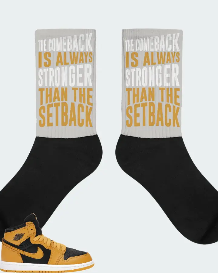 Jordan 1 Retro High OG Sneaker Matching Grey Socks - The Comeback