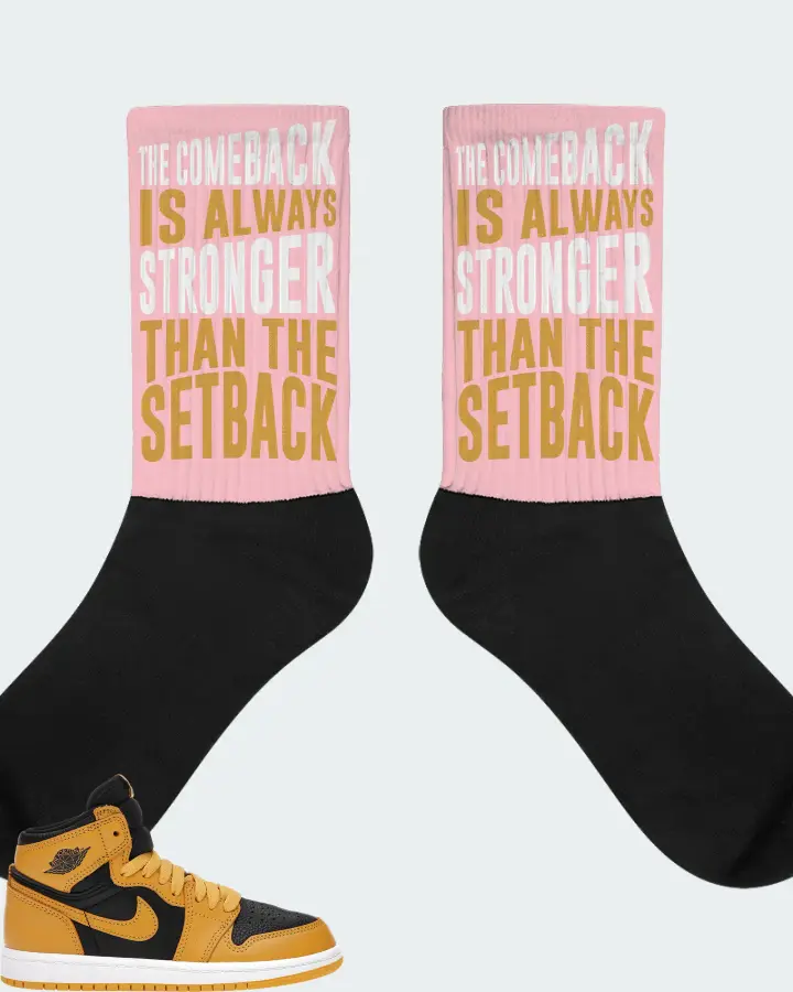 Jordan 1 Retro High OG Sneaker Matching Pink Socks - The Comeback