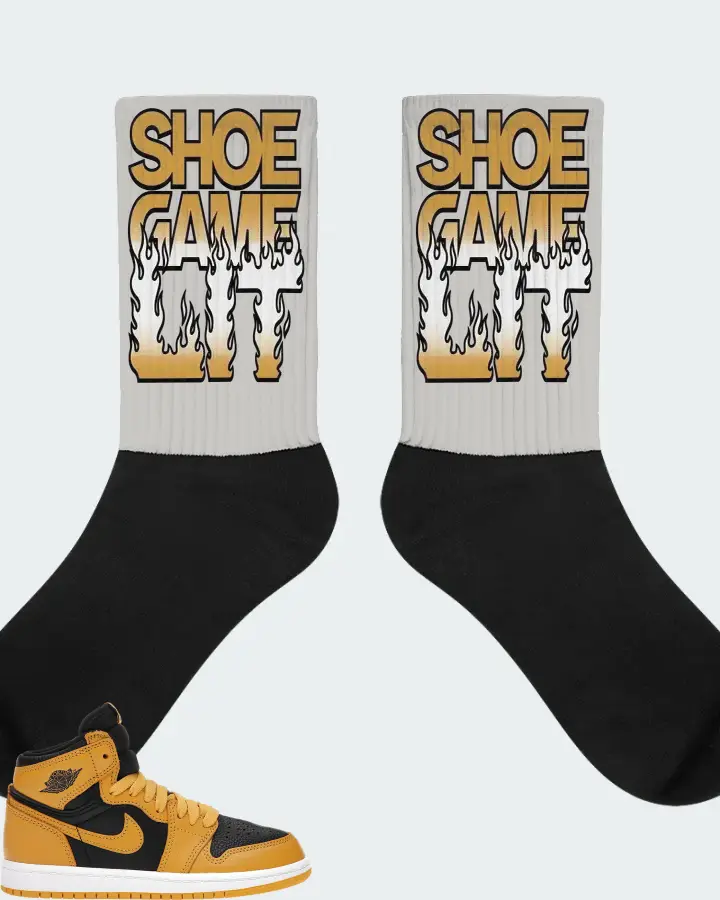 Jordan 1 Retro High OG Sneaker Matching Grey Socks - Shoe Game Lit Refreshed
