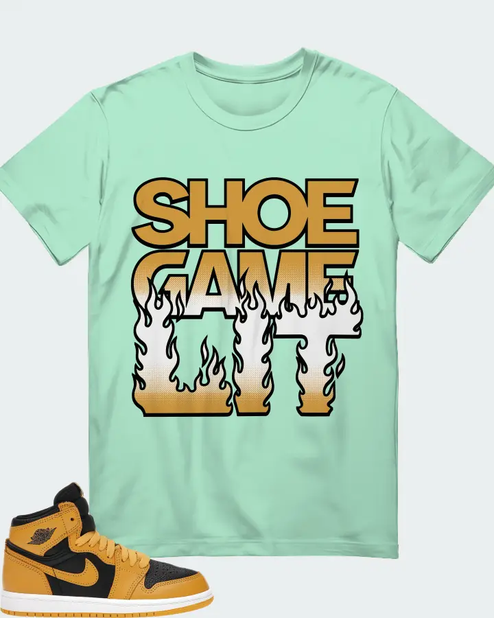 Jordan 1 Retro High OG Sneaker Matching Mint T-Shirt - Shoe Game Lit Refreshed
