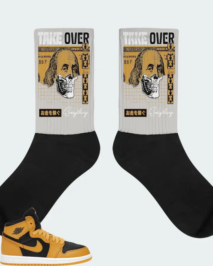 Jordan 1 Retro High OG Sneaker Matching Grey Socks - Take Over