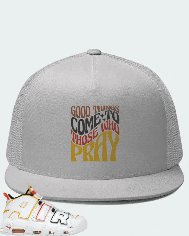 Nike Air More Uptempo Sneaker Matching White Hat - Good Things Come To Those Who Pray