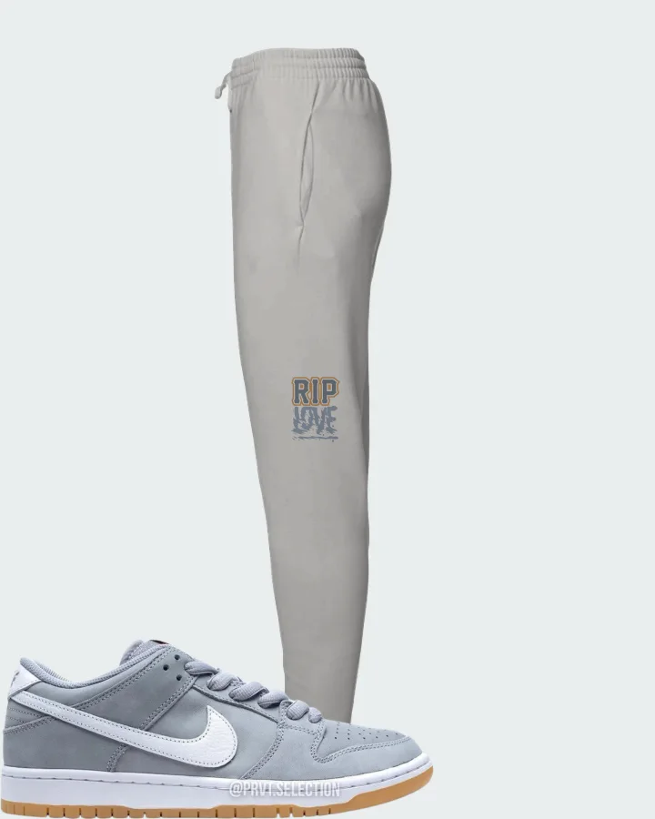 Nike SB Dunk Low Pro ISO Orange Label Wolf Grey Gum Matching Joggers