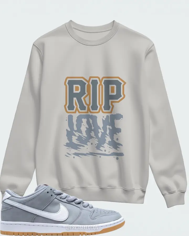 Nike SB Dunk Low Pro ISO Orange Label Wolf Grey Gum Matching Sweatshirt