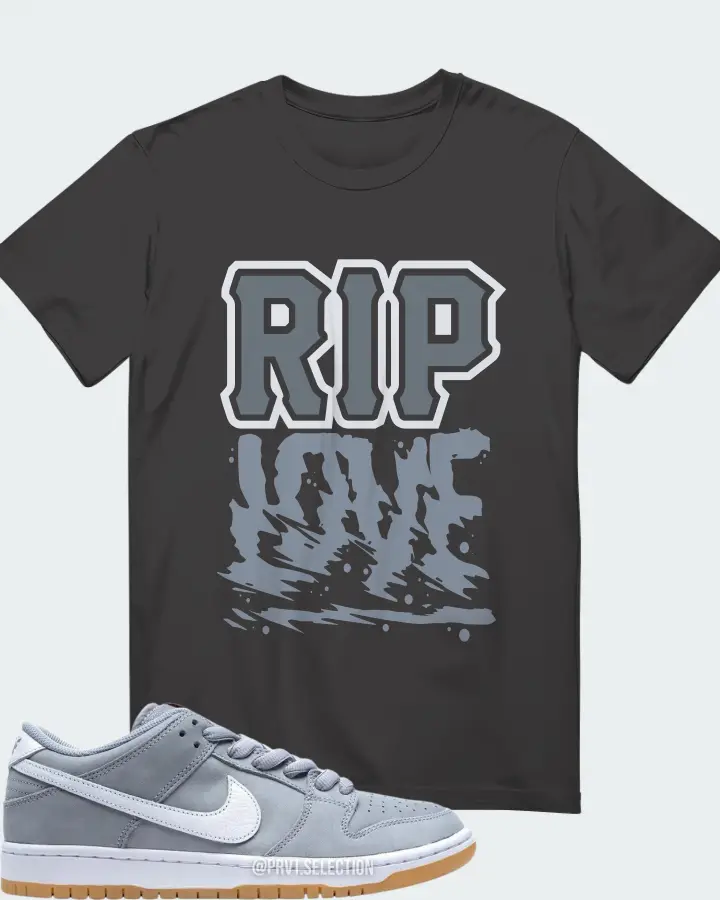 Nike SB Dunk Low Pro ISO Orange Label Wolf Grey Gum Matching T-Shirt