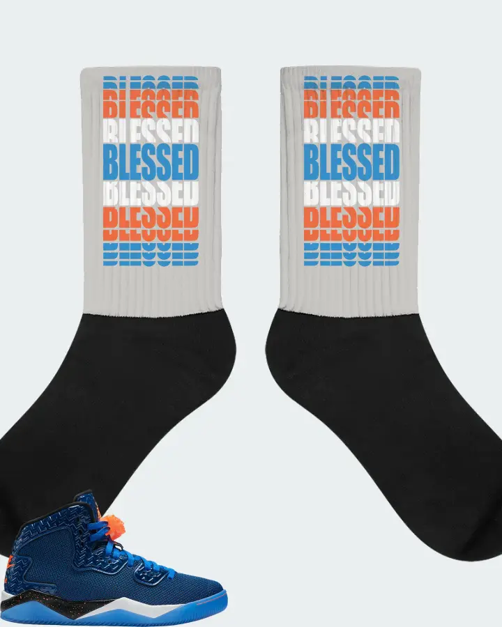 Jordan Spike Forty Sneaker Matching Grey Socks - BLESSED Many Times