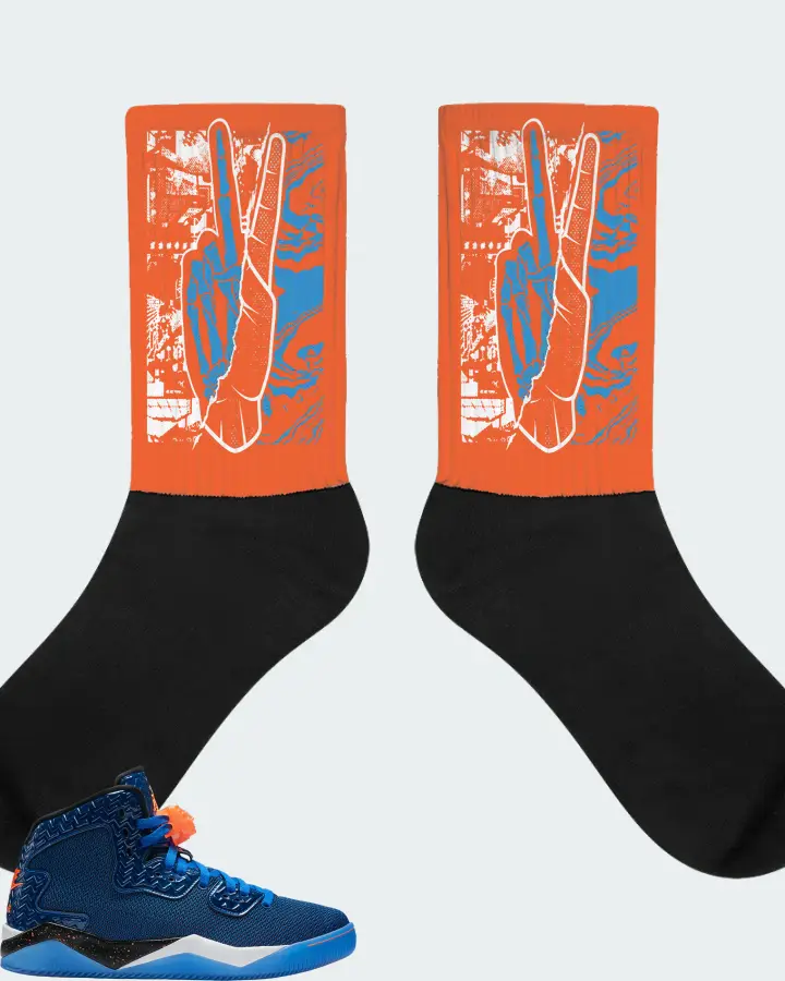 Jordan Spike Forty Sneaker Matching Orange Socks - Peace of mind