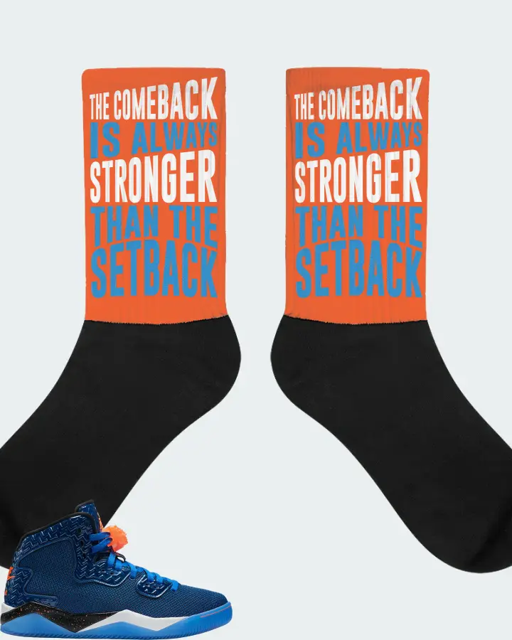 Jordan Spike Forty Sneaker Matching Orange Socks - The Comeback