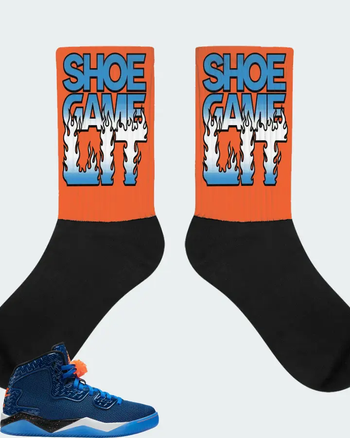 Jordan Spike Forty Sneaker Matching Orange Socks - Shoe Game Lit Refreshed