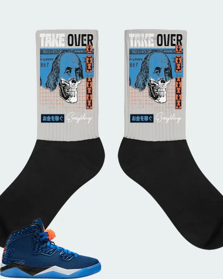 Jordan Spike Forty Sneaker Matching Grey Socks - Take Over