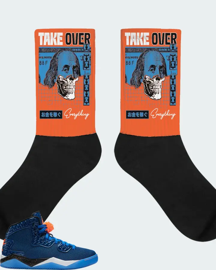 Jordan Spike Forty Sneaker Matching Orange Socks - Take Over