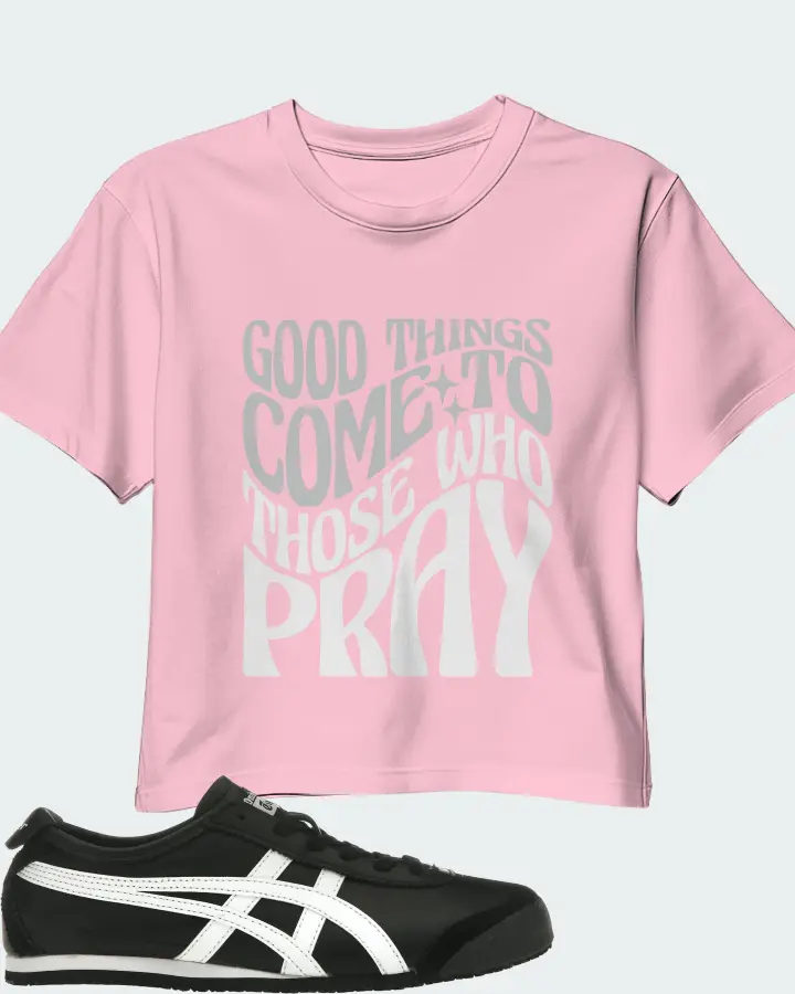 Onitsuka Tiger Mexico 66 Sneaker Matching Pink Crop Top - Good Things Come To Those Who Pray