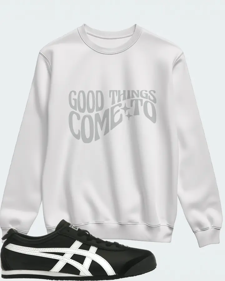 Onitsuka Tiger Mexico 66 Sneaker Matching White Sweatshirt - Good Things Come To Those Who Pray