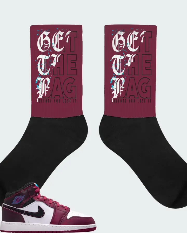 Air Jordan 1 Mid SE Sweet Beet Matching Socks