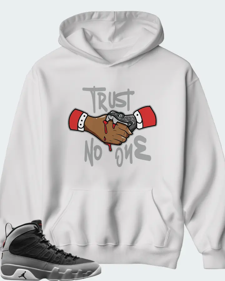 Jordan 9 Retro Sneaker Matching White Hoodie - Trust No One