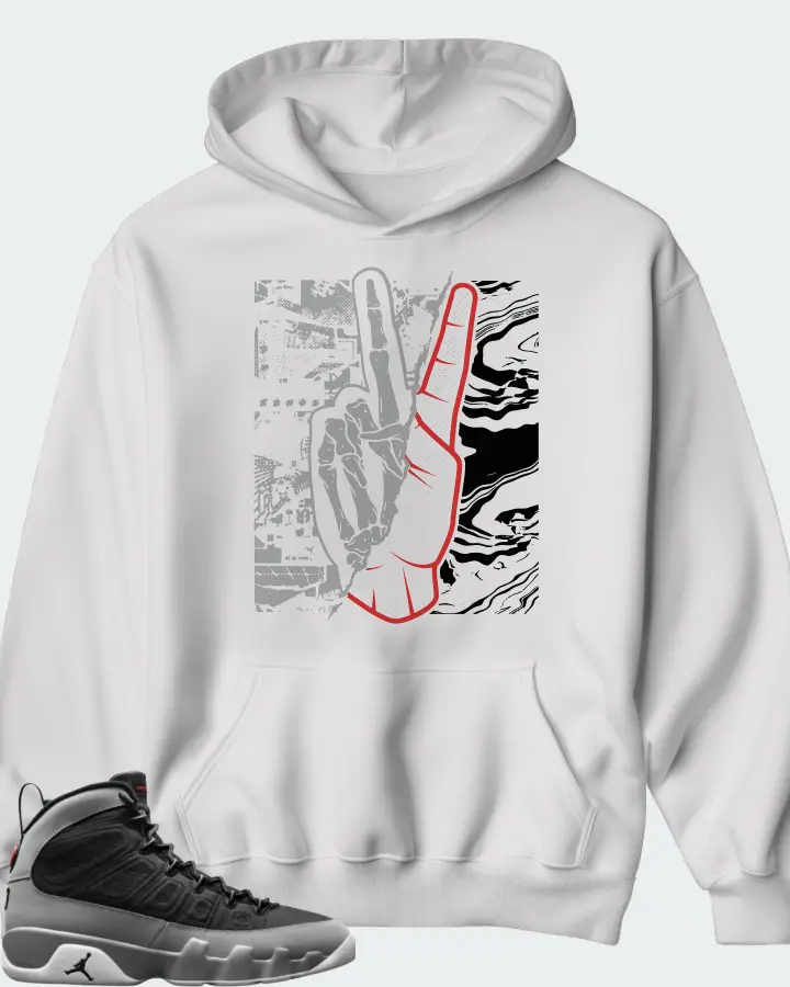 Jordan 9 Retro Sneaker Matching White Hoodie - Peace of mind