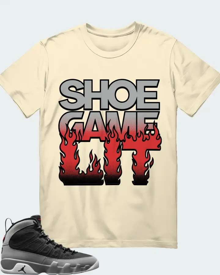 Jordan 9 Retro Sneaker Matching Natural T-Shirt - Shoe Game Lit Refreshed