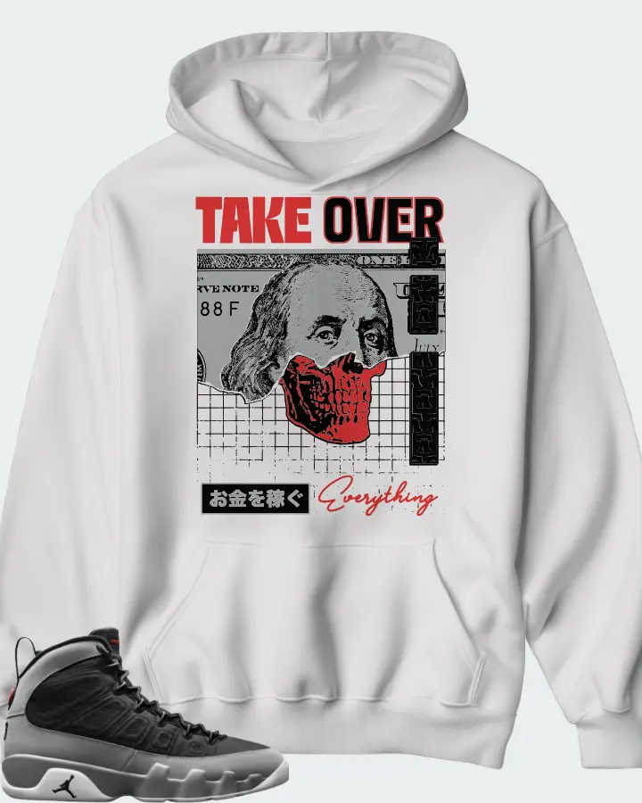 Jordan 9 Retro Sneaker Matching White Hoodie - Take Over