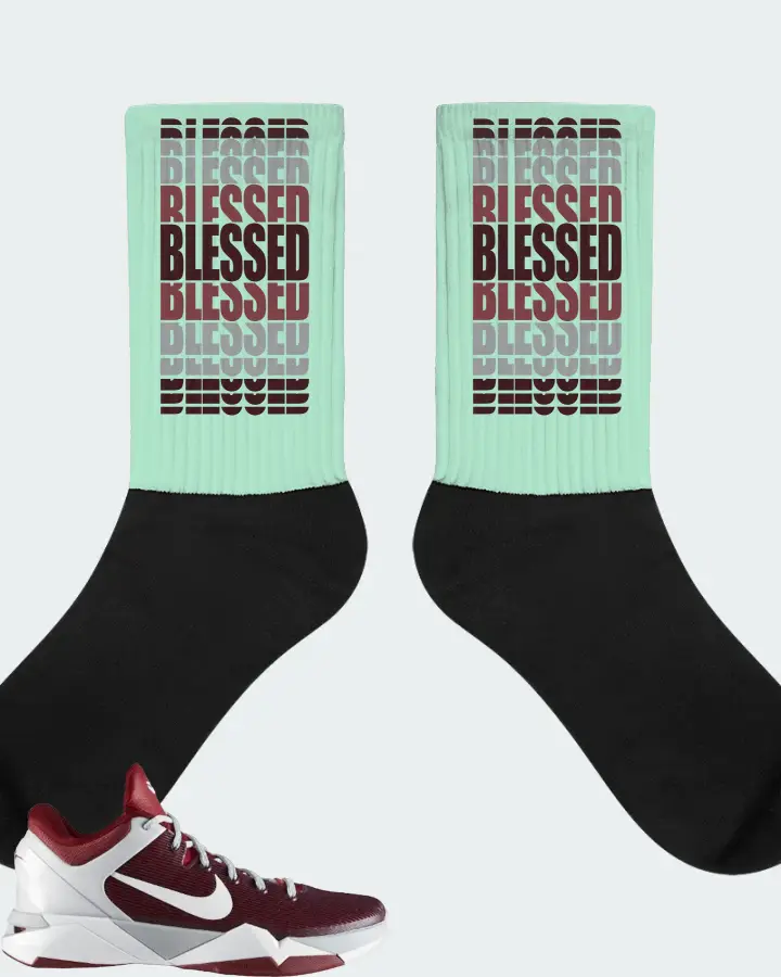 Nike Kobe 7 Sneaker Matching Mint Socks - BLESSED Many Times