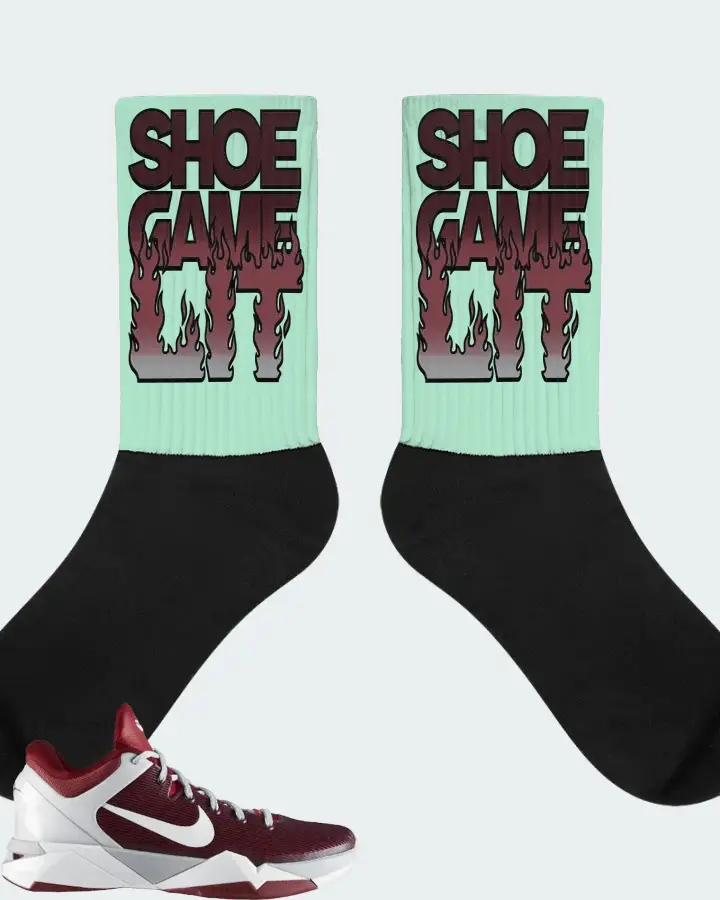 Nike Kobe 7 Sneaker Matching Mint Socks - Shoe Game Lit Refreshed